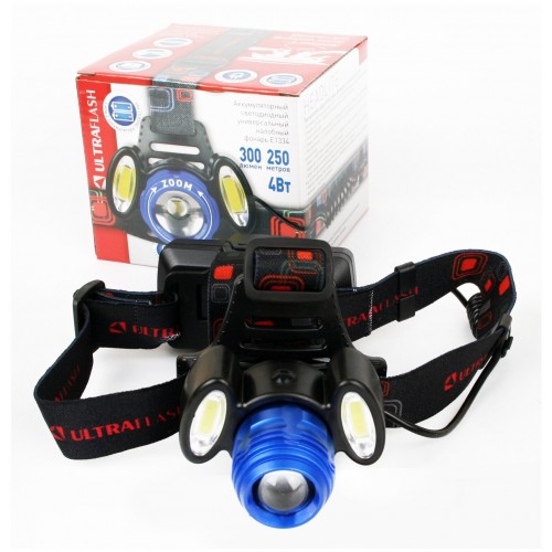 Фонарь налобный Ultraflash E1334 синий/черный 6
