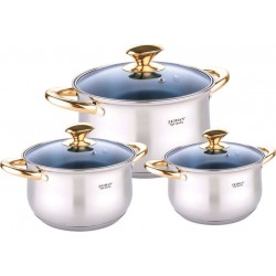 Набор кастрюль Zeidan Z-50644 6 пр. (серебристый/золотой)