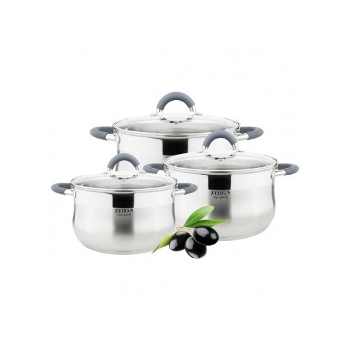 Набор кастрюль Zeidan Z-50608 6 пр. (серебристый) 