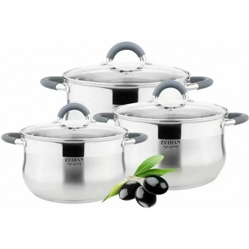 Набор кастрюль Zeidan Z-50608 6 пр. (серебристый) 2