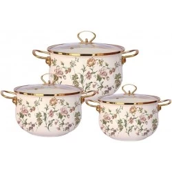 Набор кастрюль Zeidan Bouquet Z-80633 6 пр. (розовый)