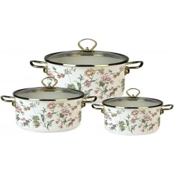 Набор кастрюль Zeidan Bouquet Z-80632 6 пр. (розовый)