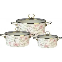 Набор кастрюль Zeidan Z-80631 6 пр. (flowers)