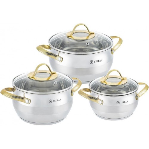 Набор кастрюль Zeidan Z-50667 6 пр. (серебристый) 