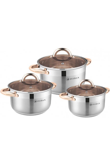 Набор кастрюль Zeidan Z-50671 6 пр. (серебристый) 
