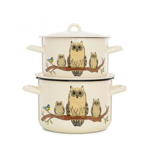 Набор кастрюль Эстет ЭТ-72896 4 пр. (совы) 