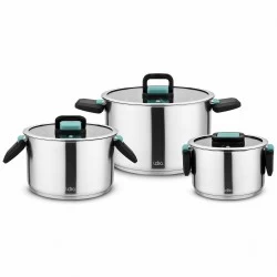 Набор кастрюль LARA Изумруд LR02-123 6 пр. (серебристый)