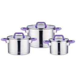 Набор кастрюль LARA Лаванда LR02-125 6 пр. (серебристый)