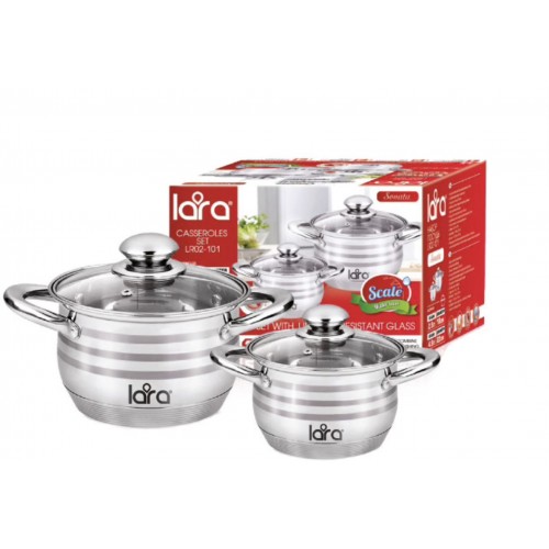 Набор кастрюль LARA LR02-101 Sonata 4 пр. (серебристый) 3