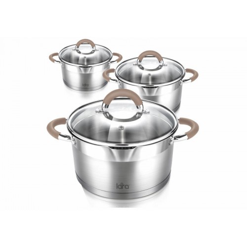 Набор кастрюль LARA LR02-119 Берлин 6 пр. (серебристый) 5