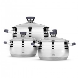 Набор кастрюль LARA LR02-120 Mercury 6 пр. (серебристый)