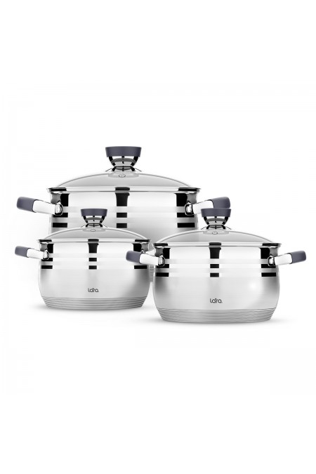 Набор кастрюль LARA LR02-120 Mercury 6 пр. (серебристый) 