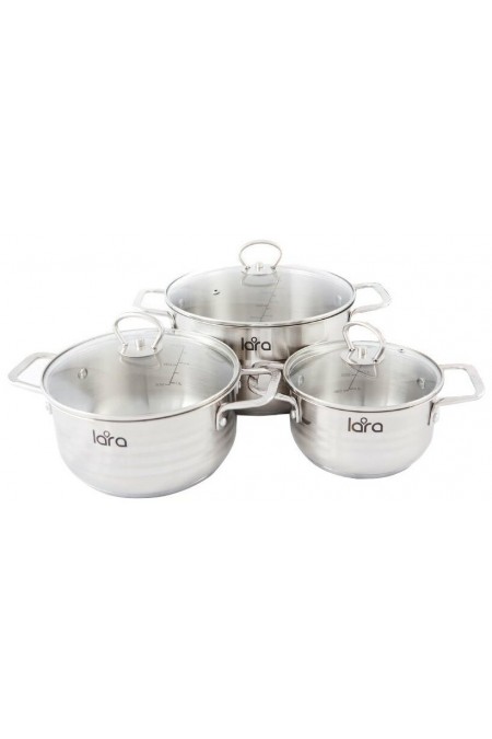 Набор кастрюль LARA Standart LR02-80 6 пр. (серебристый) 4