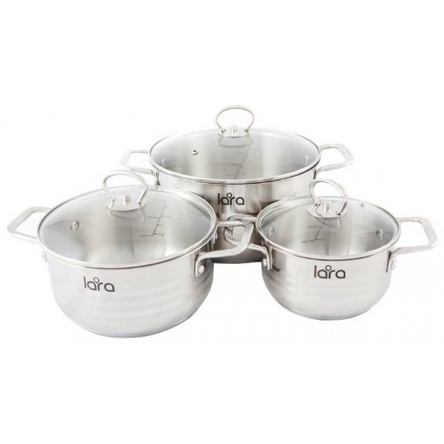 Набор кастрюль LARA Standart LR02-80 6 пр. (серебристый) 3