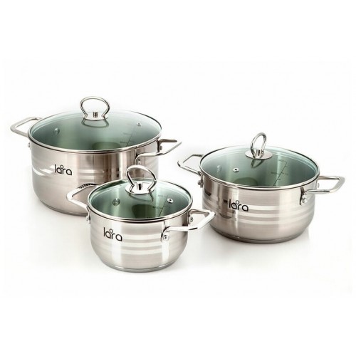 Набор кастрюль LARA Standart LR02-80 6 пр. (серебристый) 4