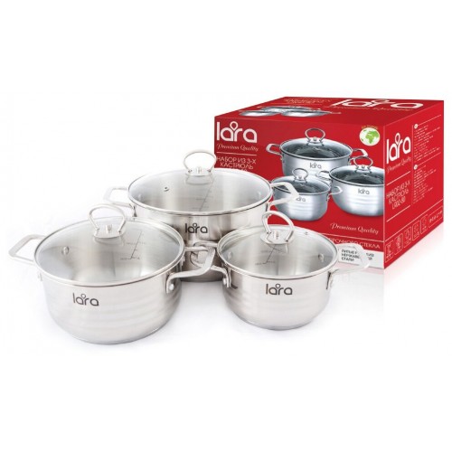 Набор кастрюль LARA Standart LR02-80 6 пр. (серебристый) 5