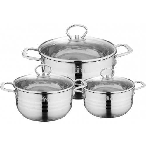 Набор кастрюль LARA Standart LR02-80 6 пр. (серебристый) 8