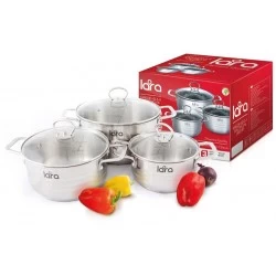 Набор кастрюль LARA Standart LR02-81 6 пр. (серебристый)