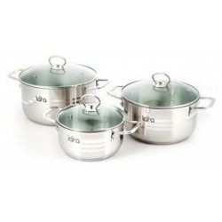 Набор кастрюль LARA Standart LR02-81 6 пр. (серебристый)
