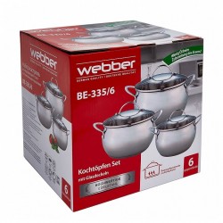 Набор кастрюль Webber BE-335/6 6 пр. (серебристый)