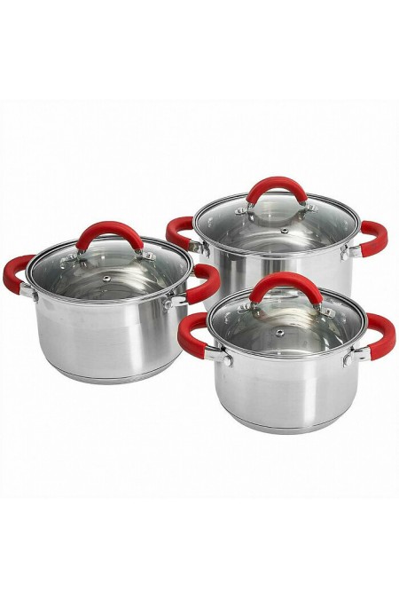Набор кастрюль Webber BE-624/6 6 пр. (красный) 5