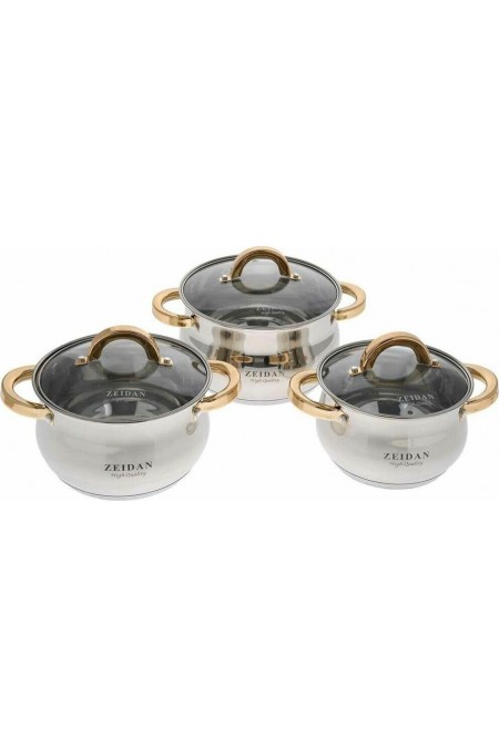Набор кастрюль Zeidan Z-50605 6 пр. (серебристый) 