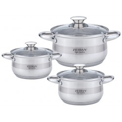 Набор кастрюль Zeidan Z-50632 6 пр. (серебристый)