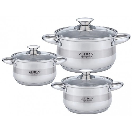 Набор кастрюль Zeidan Z-50632 6 пр. (серебристый) 