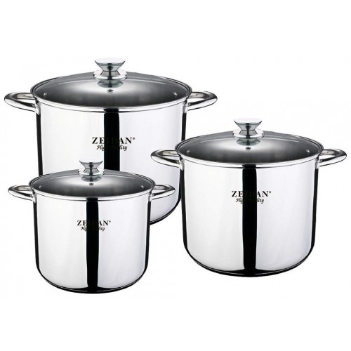 Набор кастрюль Zeidan Z-50640 6 пр. (серебристый) 