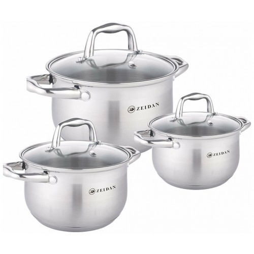 Набор кастрюль Zeidan Z-50650 6 пр. (серебристый) 