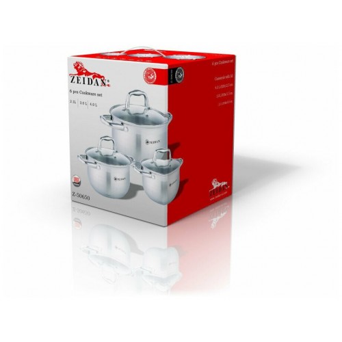 Набор кастрюль Zeidan Z-50650 6 пр. (серебристый) 1