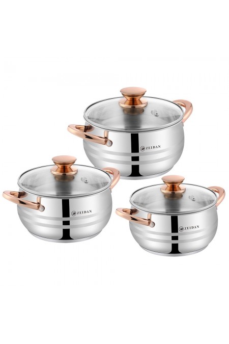 Набор кастрюль Zeidan Z-50657 6 пр. (серебристый) 