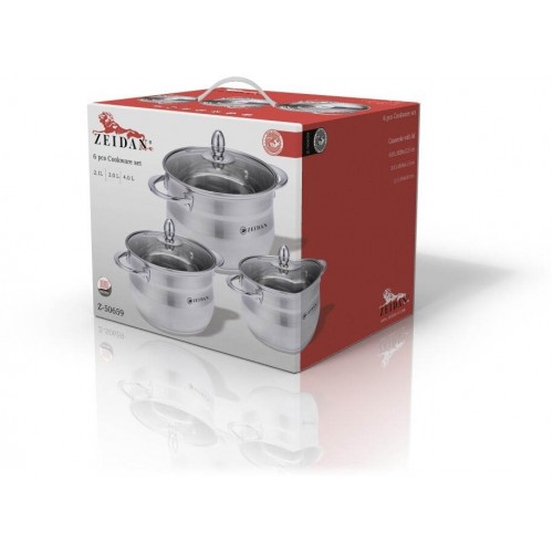 Набор кастрюль Zeidan Z-50659 6 пр. (серебристый) 1