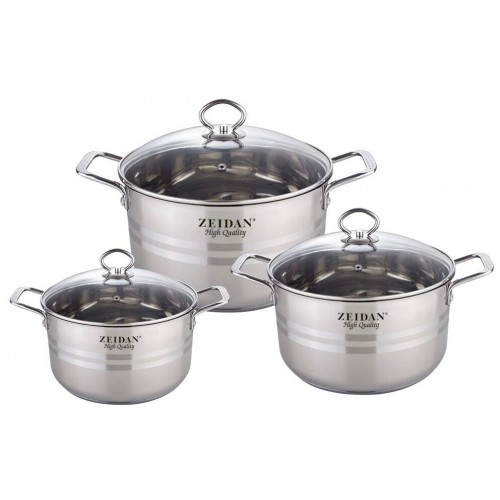 Набор кастрюль Zeidan Z-50662 6 пр. (серебристый) 