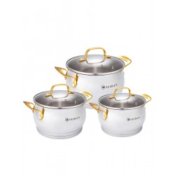 Набор кастрюль Zeidan Z-50668 6 пр. (серебристый/золотой)
