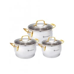 Набор кастрюль Zeidan Z-50668 6 пр. (серебристый/золотой)