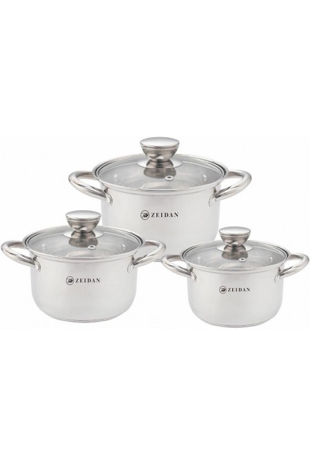 Набор кастрюль Zeidan Z-50672 6 пр. (серебристый) 