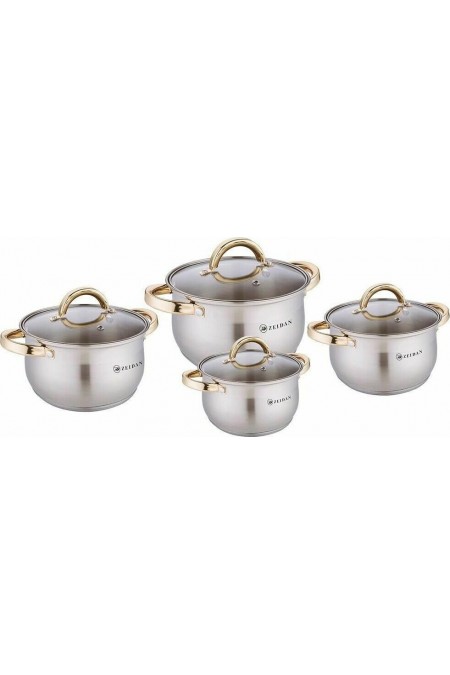 Набор кастрюль Zeidan Z-50821 8 пр. (серебристый) 