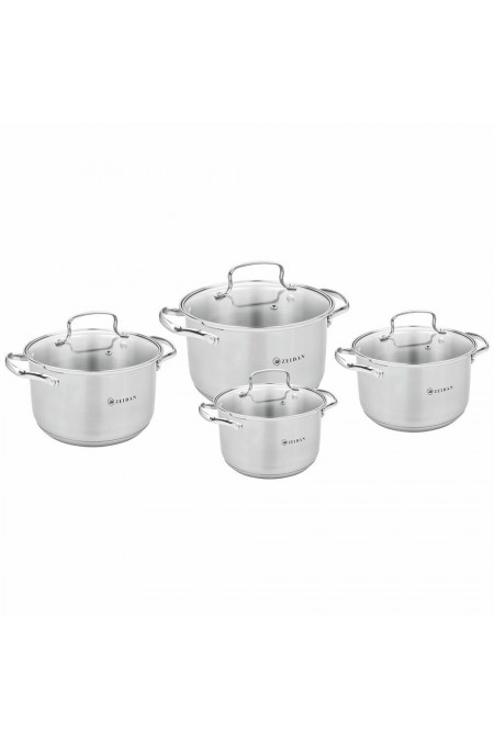 Набор кастрюль Zeidan Z-50822 8 пр. (серебристый) 