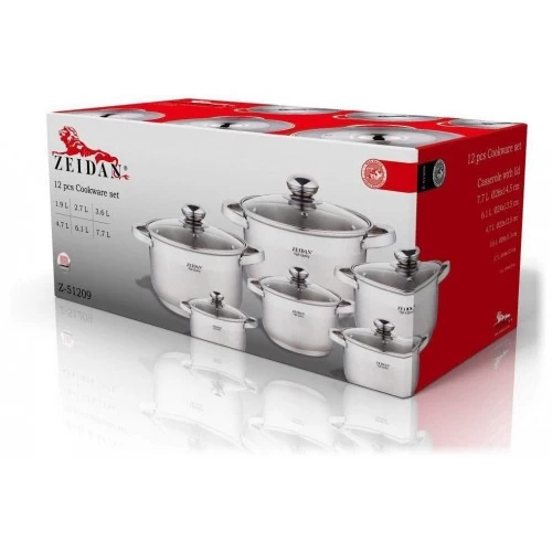Набор кастрюль Zeidan Z-51209 12 пр. (серебристый) 1