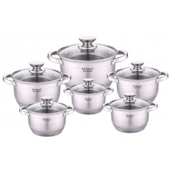Набор кастрюль Zeidan Z-51210 12 пр. (серебристый)