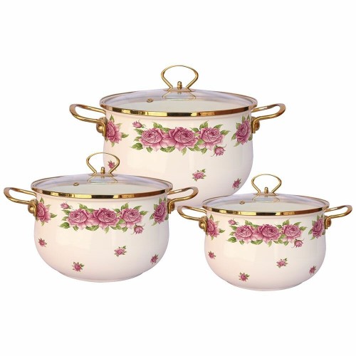 Набор кастрюль Zeidan Z-80629 6 пр. (roses) 