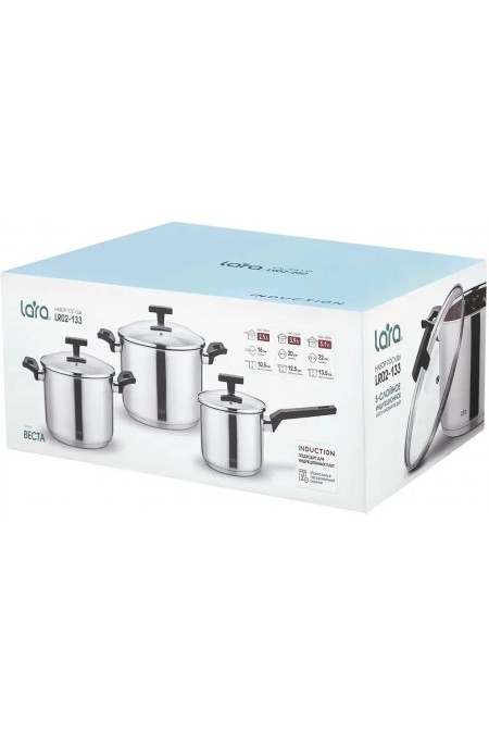 Набор посуды LARA Веста LR02-133 6 пр. (серебристый) 7