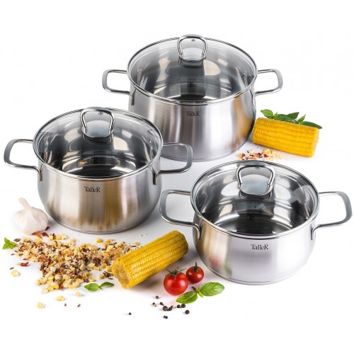 Набор посуды Taller Лира TR-11025 6 пр. (серебристый) 7