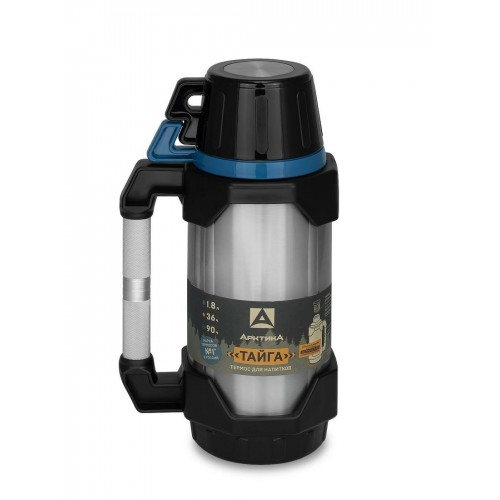 Классический термос Арктика 110-1800 1.8 л (серебристый/черный/голубой) 