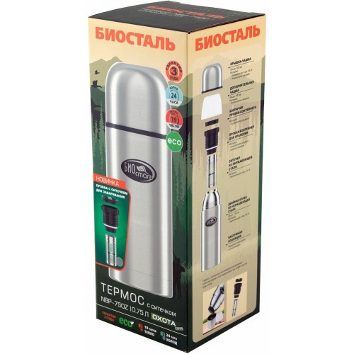 Классический термос Biostal NBP-750Z 0.75 л (серебристый) 8