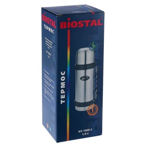 Классический термос Biostal NY-1000-2 1 л (серебристый) 1
