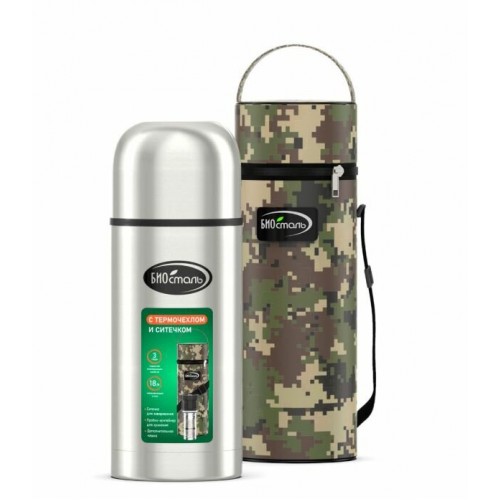 Классический термос Biostal Охота NBP-1000BZ 1 л (серебристый) 