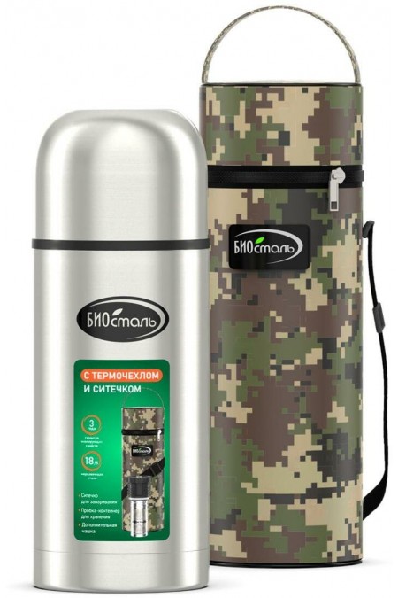 Классический термос Biostal Охота NBP-750BZ 0.75 л (серебристый) 