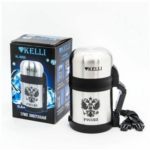 Классический термос Kelli KT-0909 0.6 л (серебристый) 3